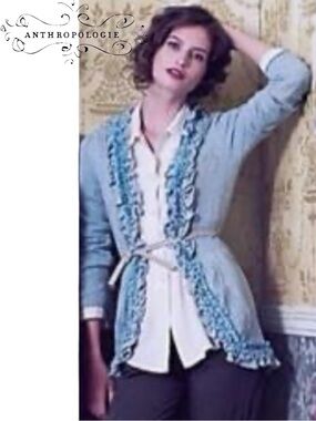Anthropologie by Guinevere Knit Cardigan “Curly Top” in Gray size Medium